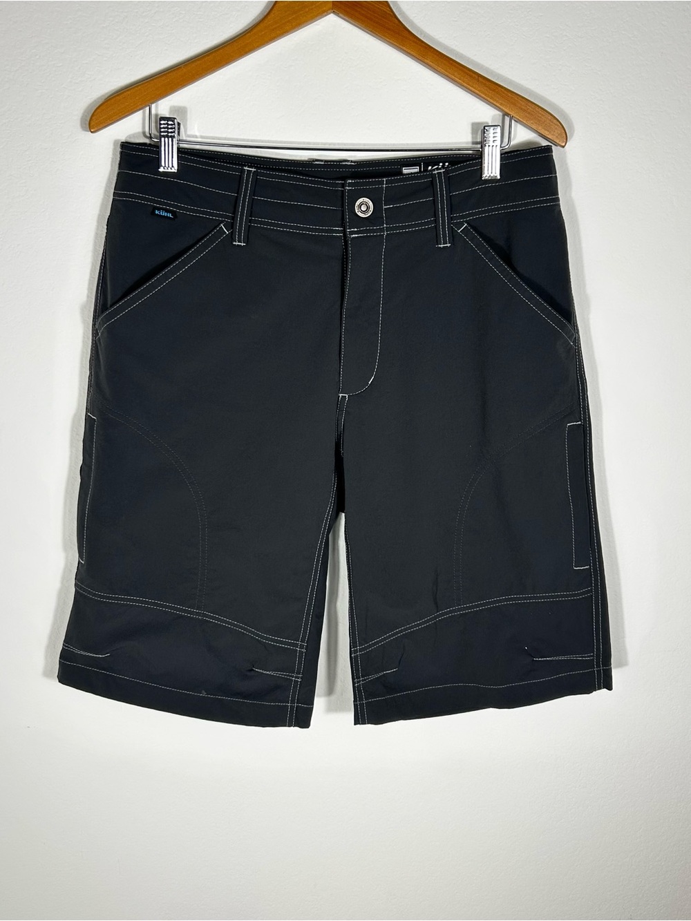 Kuhl Renegade Cargo Hiking Tech Shorts Mens 34 Charcoal Gray 12" Inseam